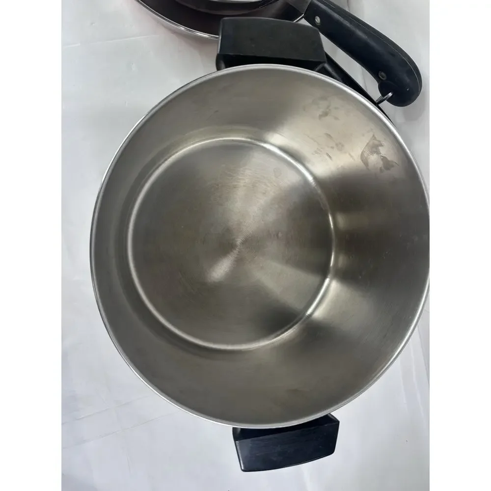 Revere Ware Copper Bottom 6 Quart Stock Pot 9” & 8”Frying Sauté Pan USA